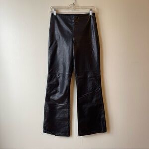 Ann Taylor Petite Vintage Black Leather Pants
